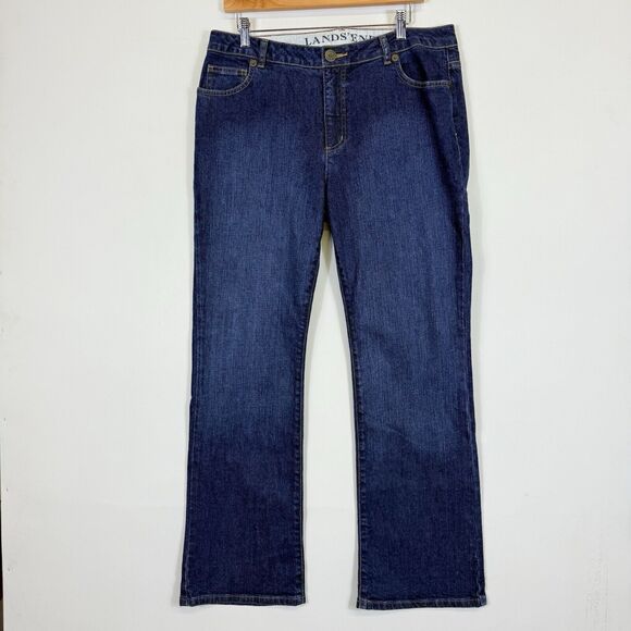 Lands' End Original Fit Modern Waist Boot Leg Cut Medium Wash‎ Jeans Women's 12 - Picture 1 of 5